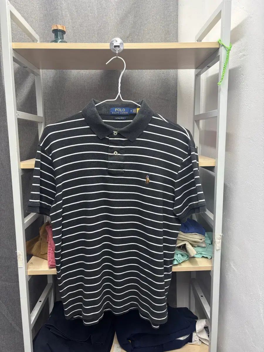 QR/送料込み ポロラルフローレン ストライプ 半袖 カラーTシャツ