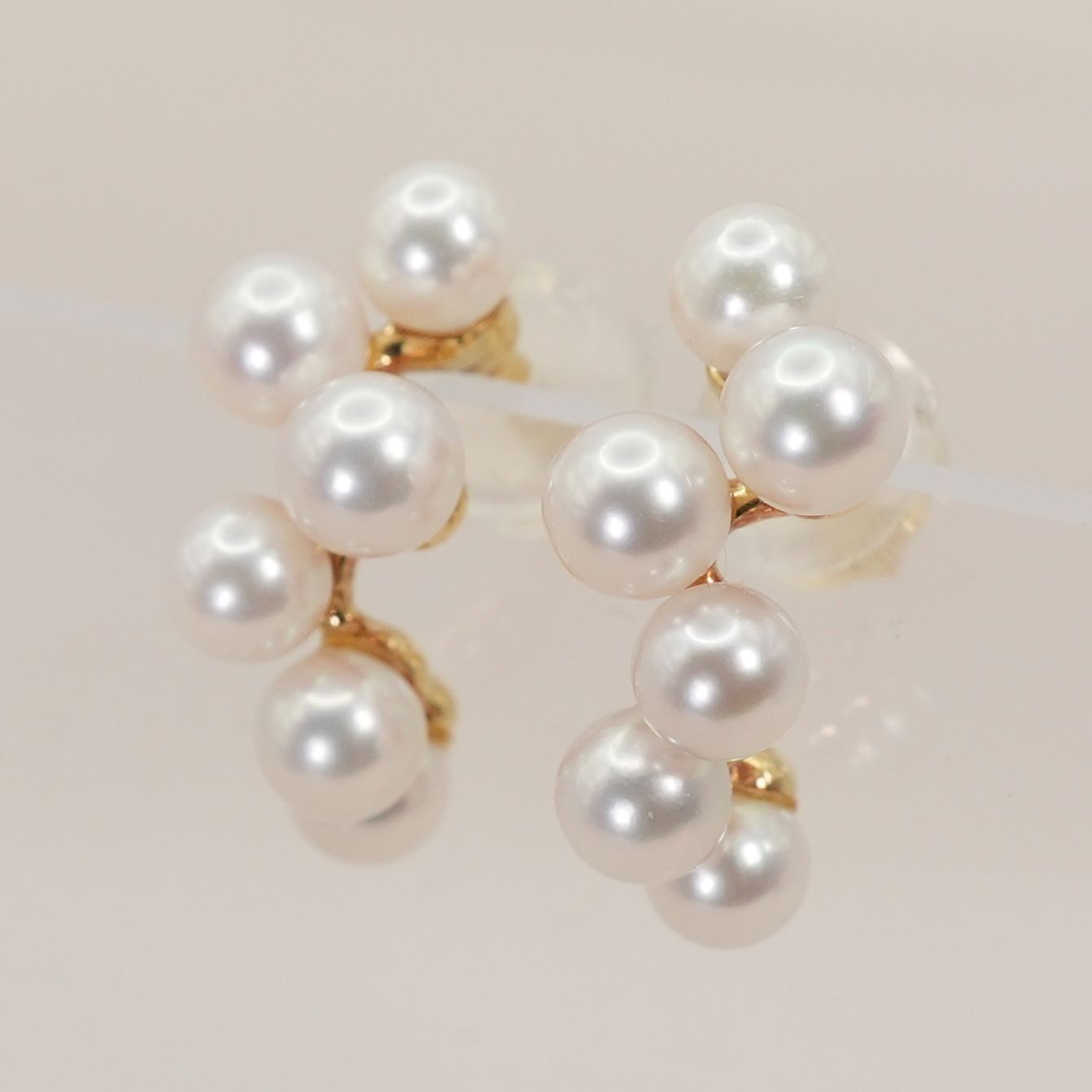 美品 ミキモト K18 ベビーパール ピアス フープ /26-0149 - メルカリ