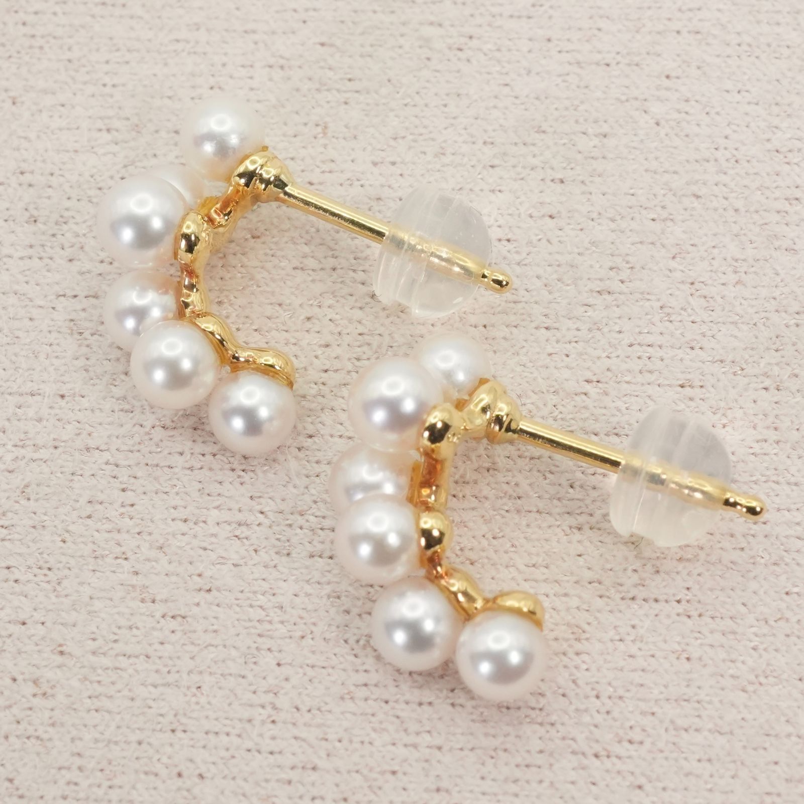美品 ミキモト K18 ベビーパール ピアス フープ /26-0149 - メルカリ
