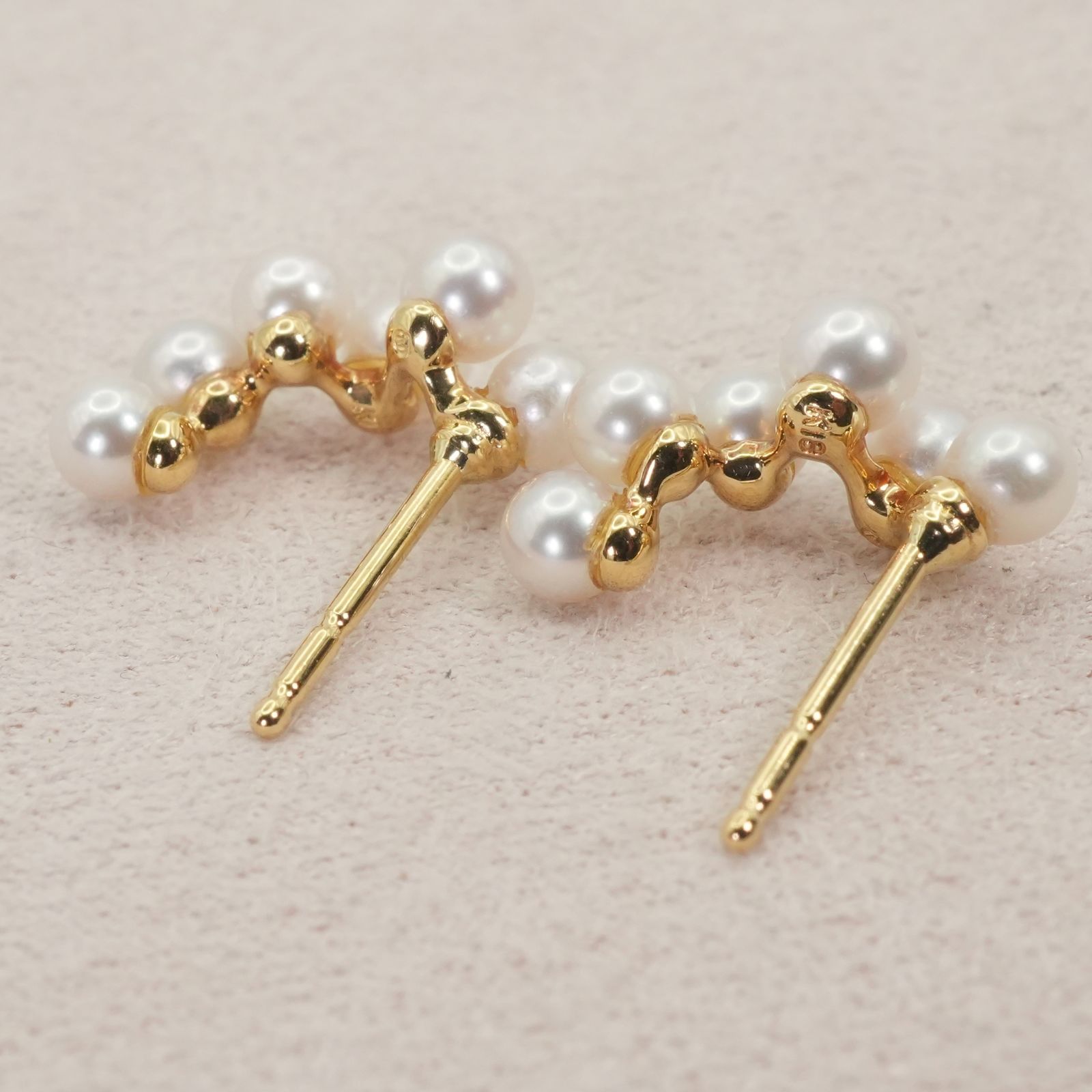 美品 ミキモト K18 ベビーパール ピアス フープ /26-0149 - メルカリ