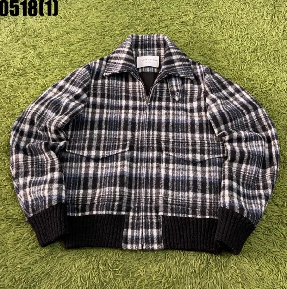 トゥmorrowland チェック ウール ブルー CHECKED ブルゾン ジャケット S