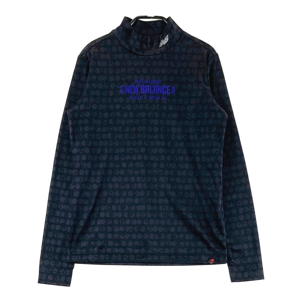 サイズ：0 NEW BALANCE GOLF ニューバランス 裏微起毛 ハイネック長袖 Tシャツ ドット総柄 ブラック系 [240101630136] ゴルフウェア レディース ストスト