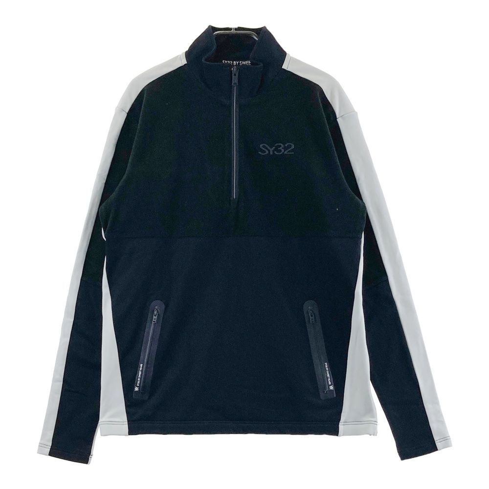 サイズ：M SY32 BY SWEET YEARS GOLF エスワイサーティトゥ 裏起毛 ハーフジップ 長袖ブルゾン ブラック系 [240101682708] ゴルフウェア メンズ ストスト