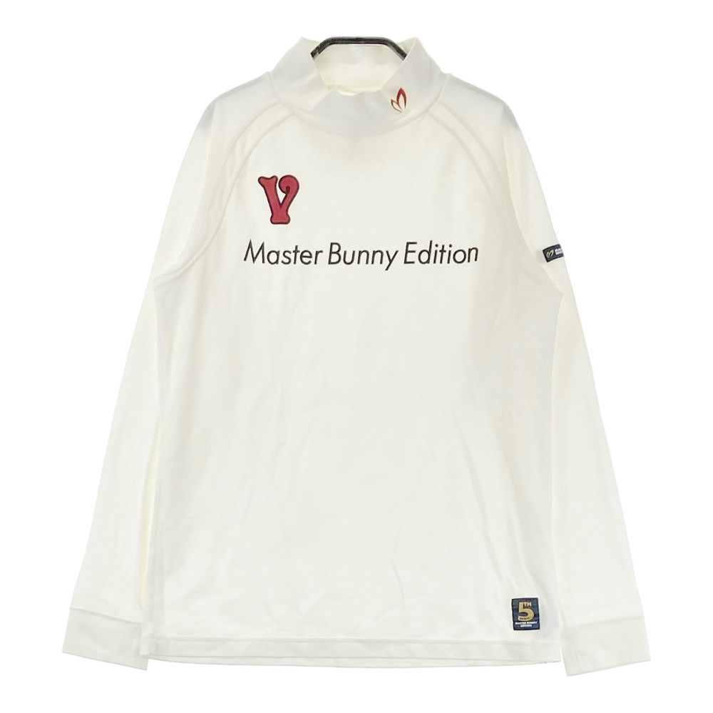 サイズ：4 MASTER BUNNY EDITION マスターバニーエディション 5周年 ハイネック 長袖Tシャツ ロゴプリント ホワイト系 [240101686318] ゴルフウェア メンズ ストスト