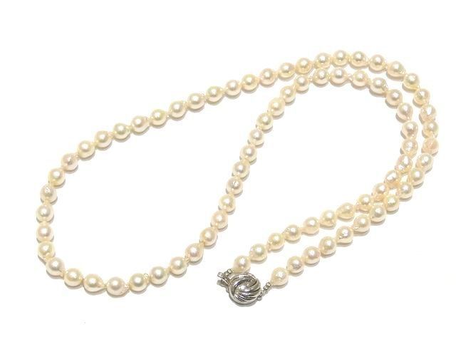 バロックパール ロング ネックレス ☆ シルバー素材留め具 レディース ペンダント 真珠 アクセサリー パール ▼8E