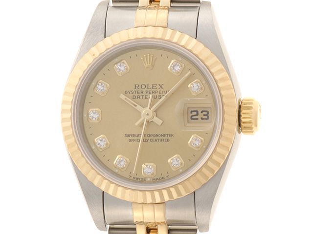 ROLEX ロレックス ウォッチ デイトジャスト 時計 69173G 腕時計 K18イエローゴールド K18YG/ステンレススチール シャンパン【中古】433