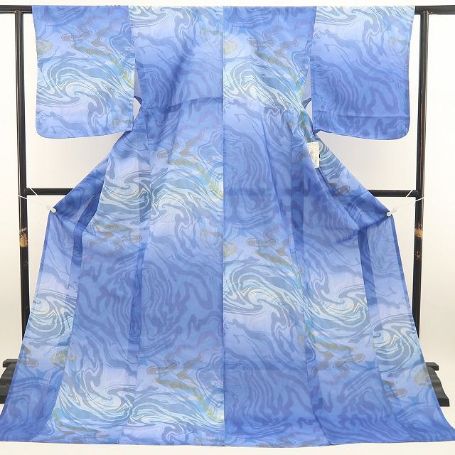 ❁tomihisa❁新品 撫松庵 セオアルファ マーブル柄 洗える着物 仕付け