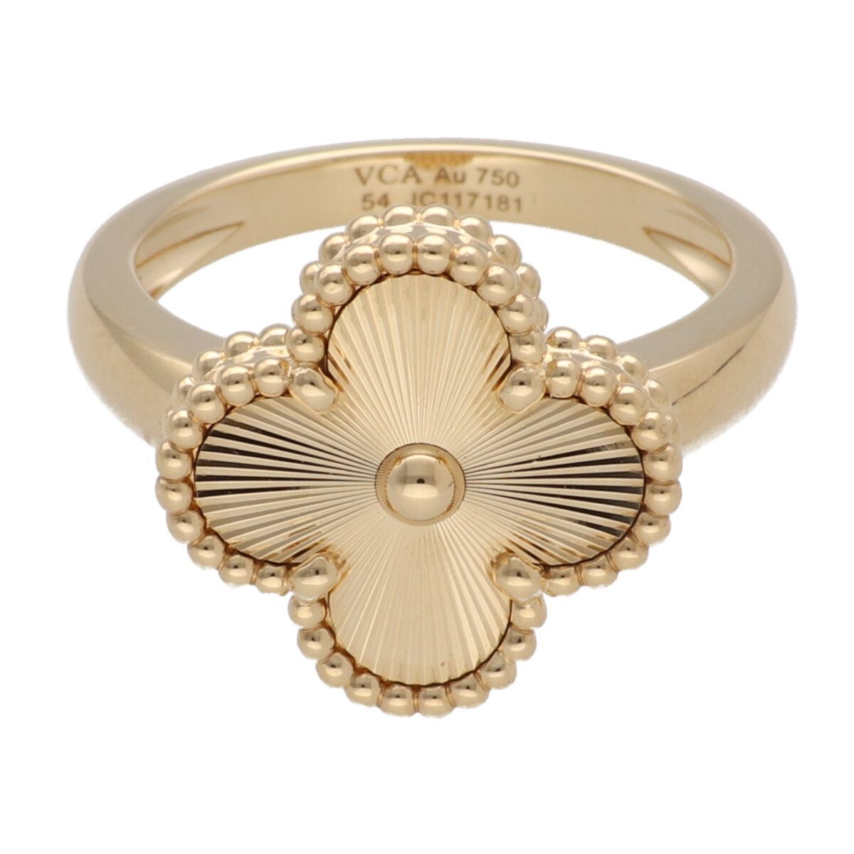 【中古】 Van Cleef & Arpels ヴァンクリーフ&アーペル ヴィンテージ アルハンブラリング YG ギヨシェ VCARP6I300 18K K18 750YG 指輪 レディース サイズ57 箱 ギャラ 26002740MY