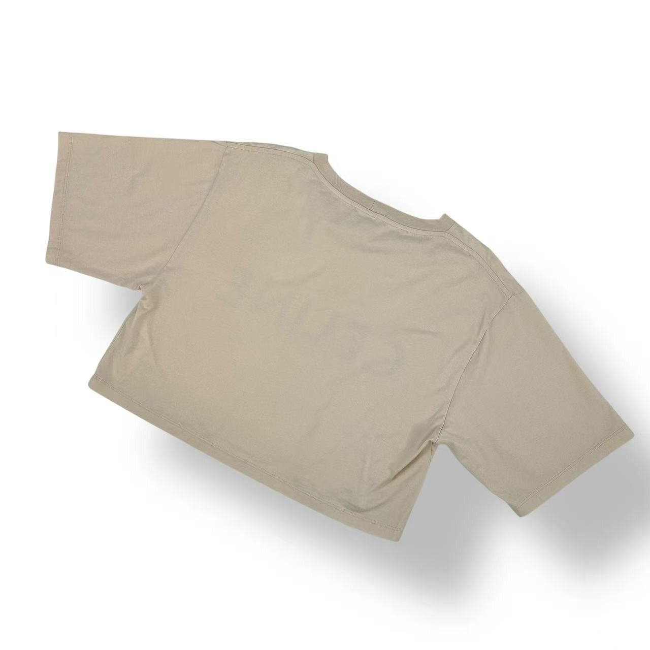極美品 CELINE セリーヌ コットン クロップド ロゴ Tシャツ ベージュ