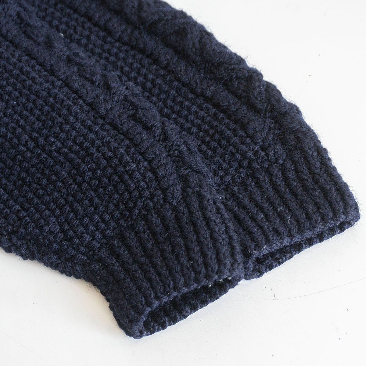 Inverallan ダークネイビー ケーブル編みカーディガン 美品】INVERALLAN 【3A Lumber Cardigan/ケーブルニット カーディガン
