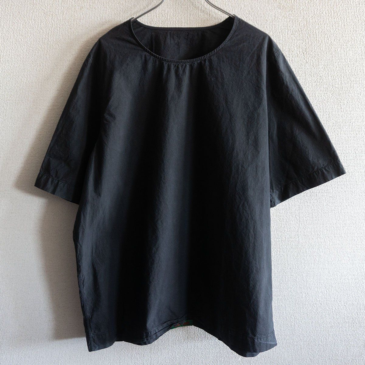 美品　20AW casey casey カットソー　Tシャツ ブラック S 美品】 CASEY CASEY 【10HH70T/PAPER TOP】 M ペーパートップ Tシャツ