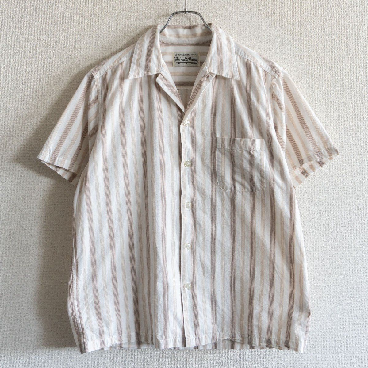 【美品】WACKO MARIA【STRIPED OPEN COLLAR SHIRT S/S】 L ワコマリア ストライプ オープンカラー シャツ 26050432