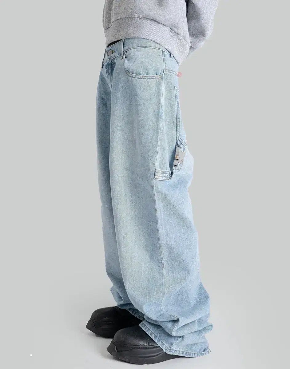 アリクス ワイドレッグ バックル デニムパンツ インディゴブルー ジーン 1017 ALYX 9SM