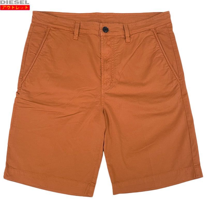 DIESEL ディーゼル 新品・アウトレット コットン チノ ショートパンツ A02464-0LBBB-42K P-HATY CALZONCINI サイドポケット ハーフパンツ オレンジ サイズ 30 / 32 メンズ パンツ 送料無料