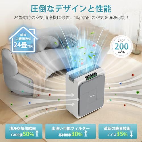 空気清浄機 24畳【令和8年新登場】高精度ニオイセンサー 自動風量調整 
