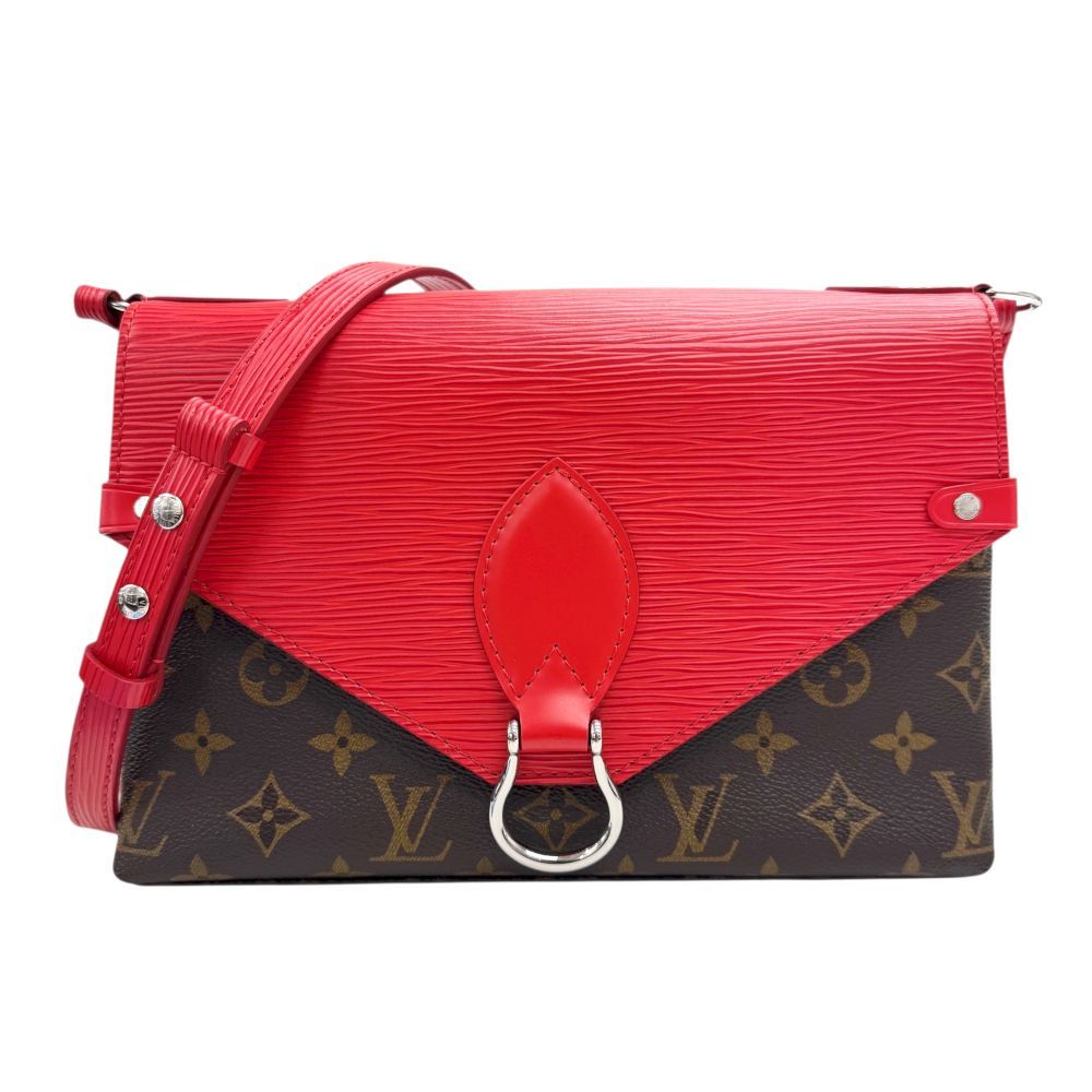 LOUIS VUITTON ルイ ヴィトン モノグラム サンミシェル エピ ショルダーバッグ ワンショルダーバッグ 2WAYショルダー M44031 CA0198 コクリコ レッド ブラウン PVC レザー レディース 【ブランドギャラリー心斎橋店】