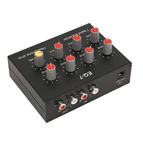 Vbestlife 7バンドカーオーディオイコライザー3.5mm入力出力入力12dB高低音調整デュアルチャンネルデジタルイコライザーkoe b59b8dc0