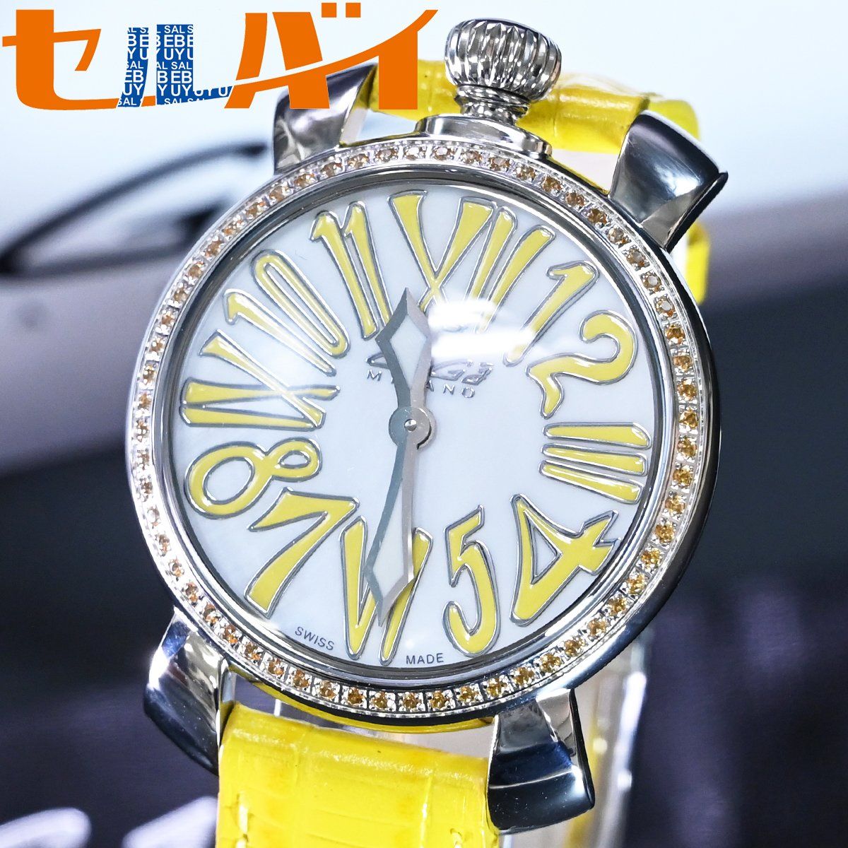 本物 新品 ガガミラノ 純正フルトパーズ マザーオブパール ハイ