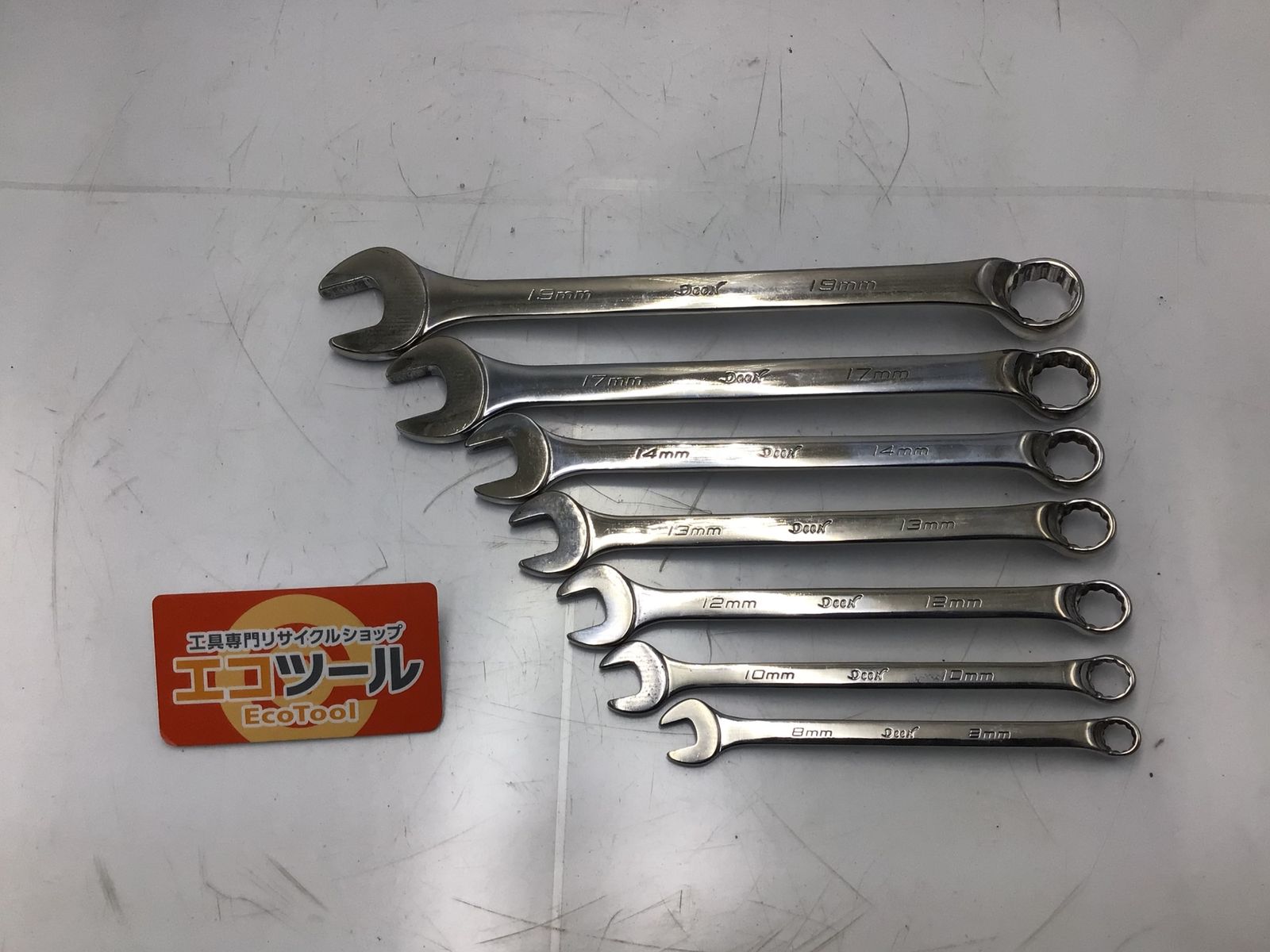 【中古品】Deen 〇 コンビネーションレンチ 19mm 17mm 14mm 13mm 12mm 10mm 8mm 7個セット まとめ [IT_H7M74][知立][M04]