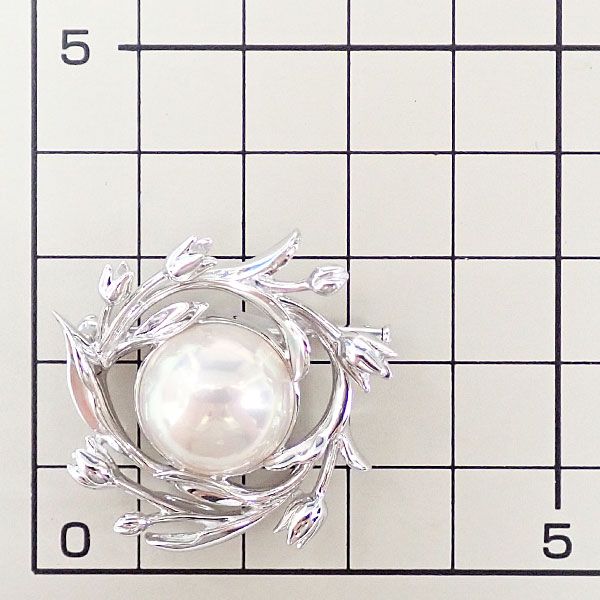 タサキ 田崎真珠 マベパール ブローチ K18ホワイトゴールド TASAKI