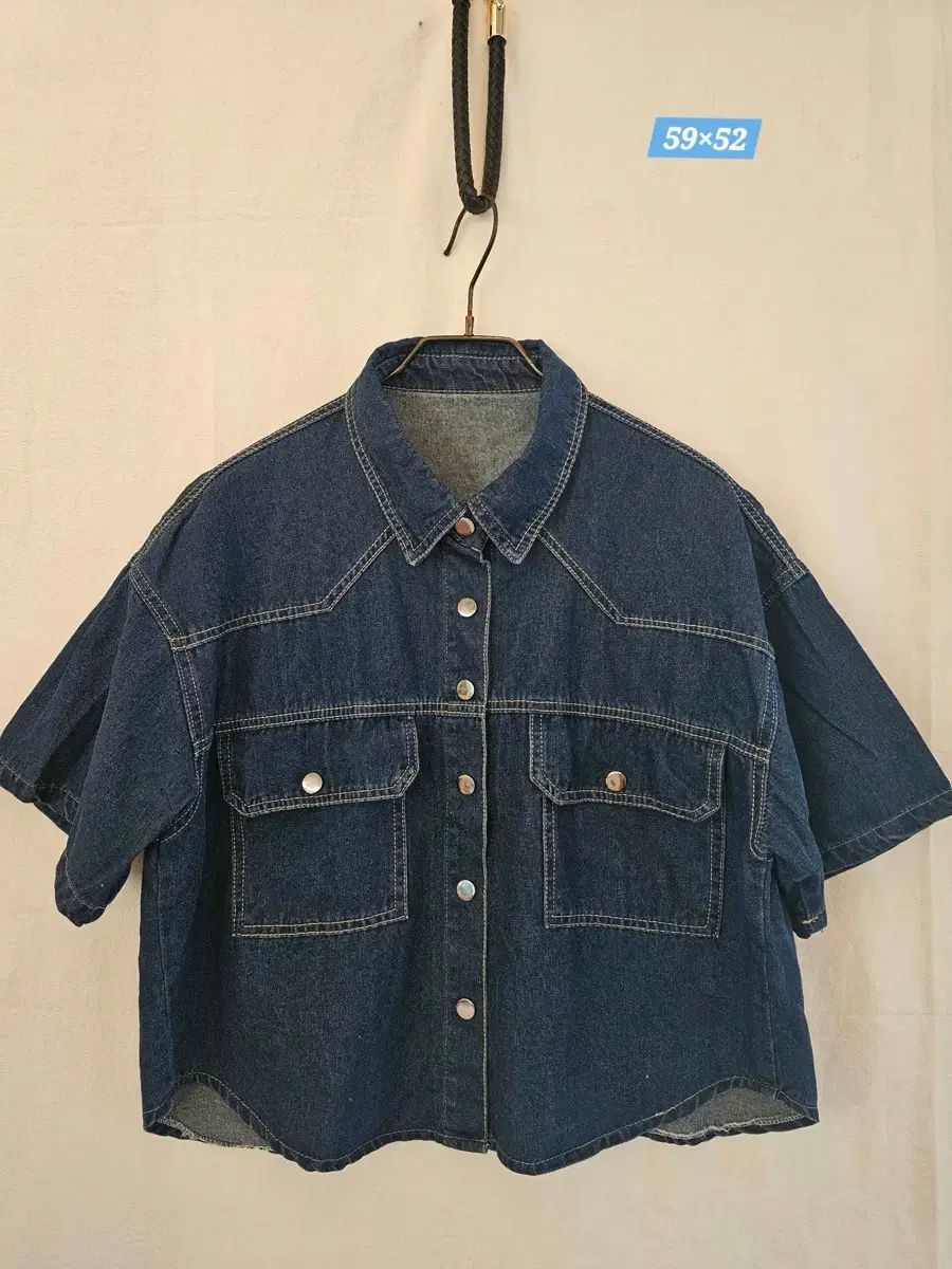 デニム 半袖 シャツ デニムシャツ ショート ブラウス