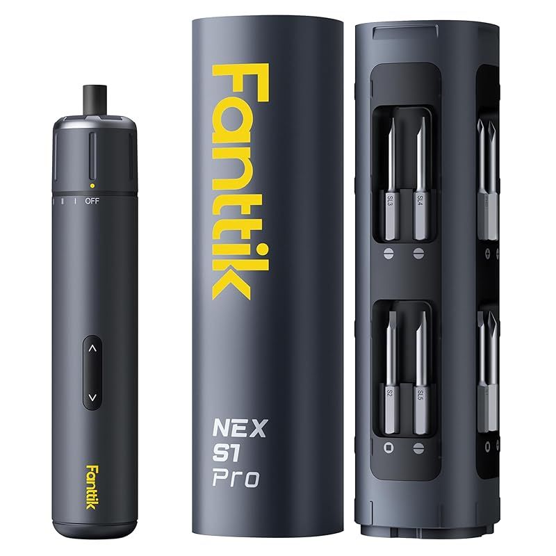 Fanttik NEX S1 Pro 電動精密ドライバー 電動ドライバー ドライバーセット ビット16本 磁気収納設計 ポップアップ仕組み 3段トルク 2000mAh 充電式 LEDライト 1／4