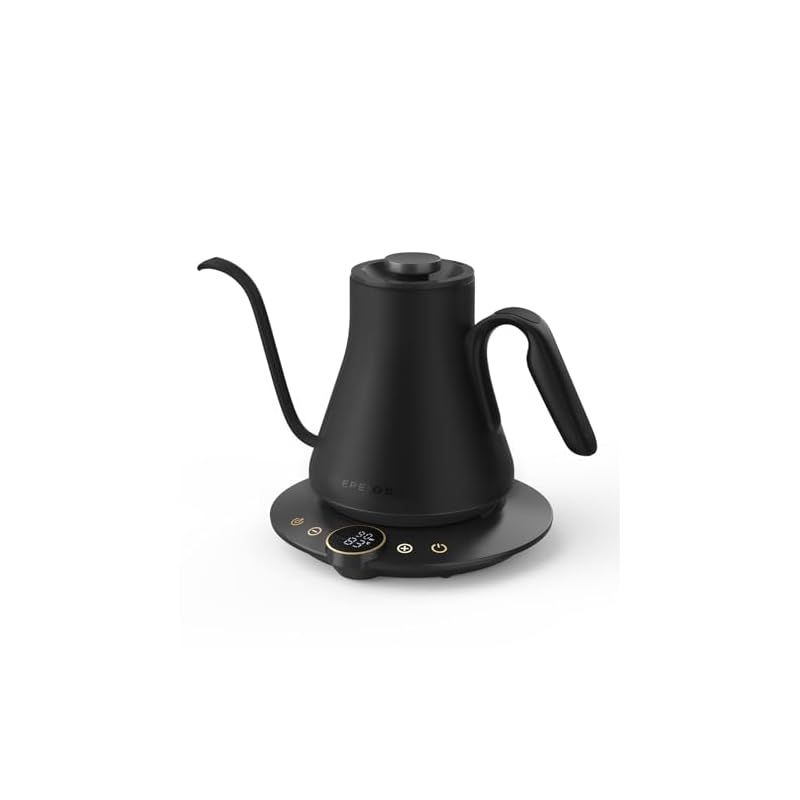エペイオス(Epeios) 電気ケトル コーヒー 1°C単位の精密調節 ドリップ コーヒーポット 細口ドリップ LED表示パネル 電気ポット ドリップ ポット コンパクト0.9L 1040W 0