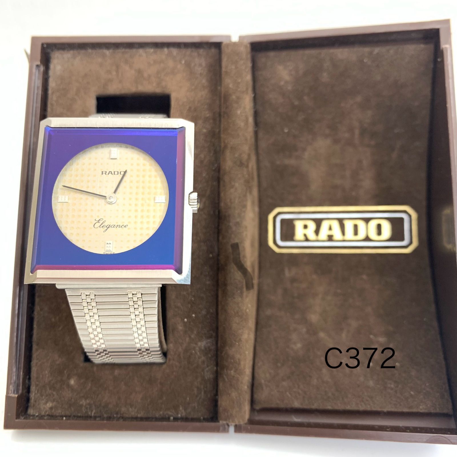 RADO ラドー Elegance エレガンス ヴィンテージ スクエア ブルー メッシュ 元箱付き スイス製 C372①
