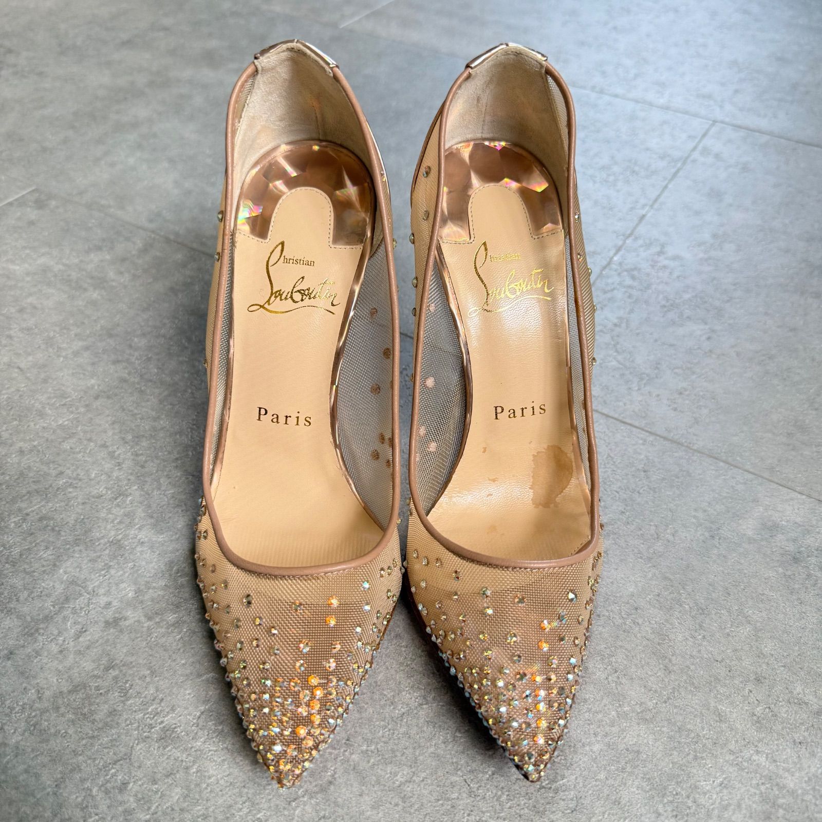 Christian Louboutin クリスチャンルブタン スワロフスキー メッシュ 