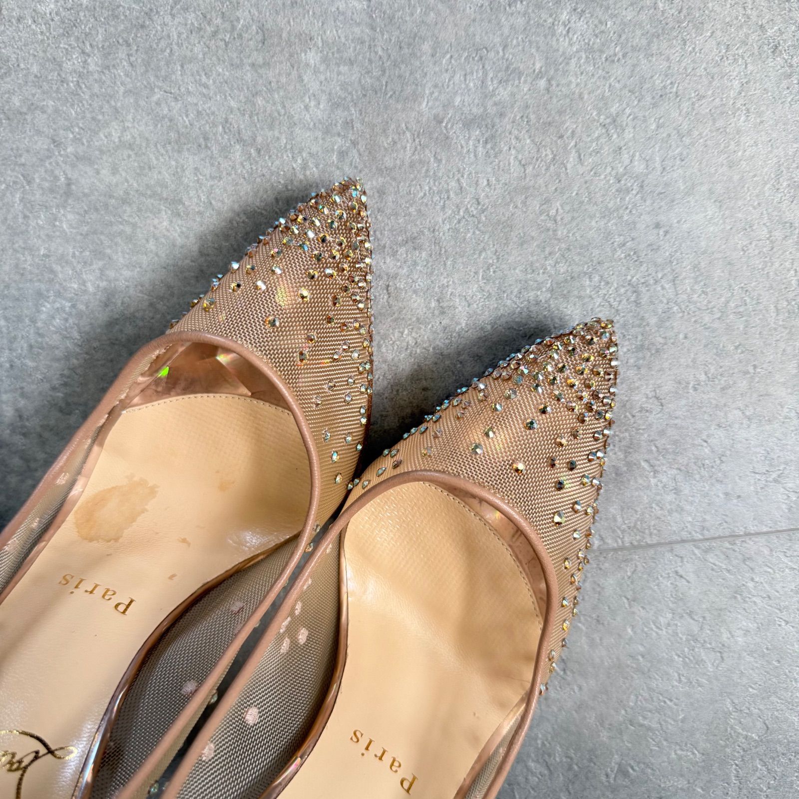 Christian Louboutin クリスチャンルブタン スワロフスキー メッシュ 