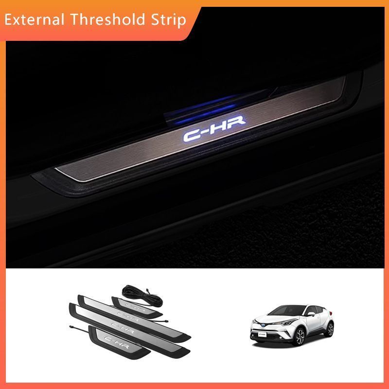 売れ筋CHR 16-23年式対応 外置ドアステップ ブルーLED搭載 迎賓踏板 カスタムパーツ 外装ドアモール 高級感アップcp518