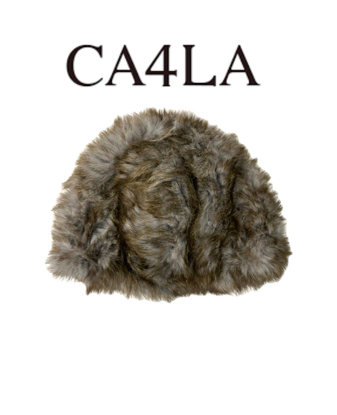 CA4LA リアルファー　ファー製動物頭部デザイン帽子　ロシアンハット CA4LA カシラ ファー ハット 帽子 レディース ブラウン系 フリーサイズ