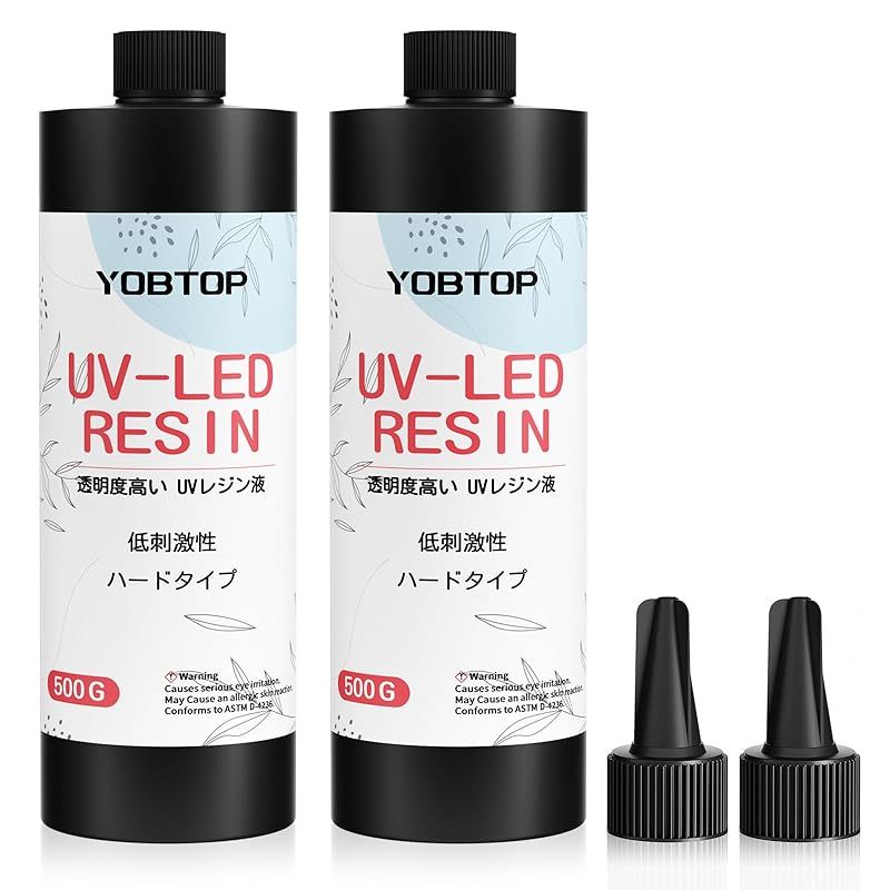 YOBTOP レジン液 1000g UVレジン液 大容量 高い透明 急速に硬化 ハードタイプ 低粘度 詰替用 初心者 UVレジン UV-LED対応 DIY 手作りクラフト ジュエリー デザイン 用途広い 0