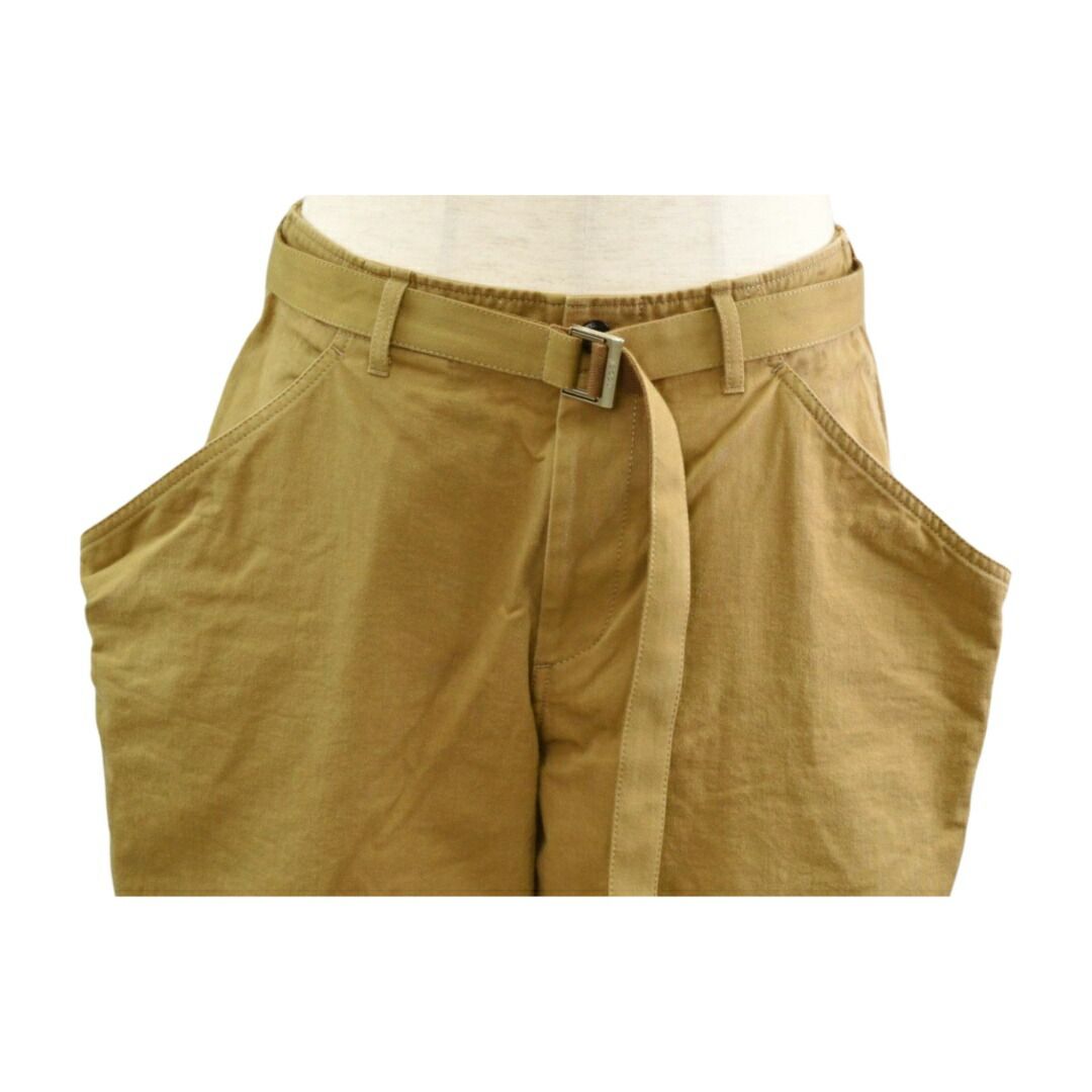 サカイ sacai 3894 ワイドパンツ 25-03894M コットン ベルト付き ベージュ サイズ 2 メンズ F-L8728 サカイ sacai 3894 ワイドパンツ 25-03894M コットン ベルト付き