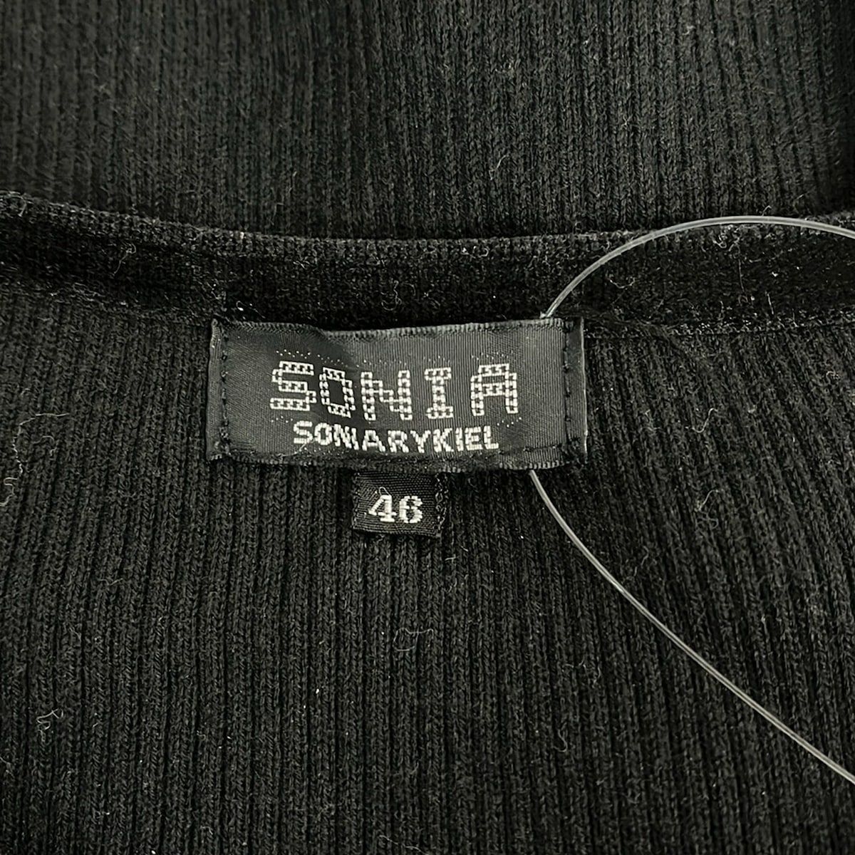 SONIA RYKIEL - SONIARYKIEL(ソニアリキエル) カーディガン サイズ46 XL レディース美品  - 黒×白 半袖 SONIARYKIEL(ソニアリキエル) カーディガン サイズ46 XL レディース
