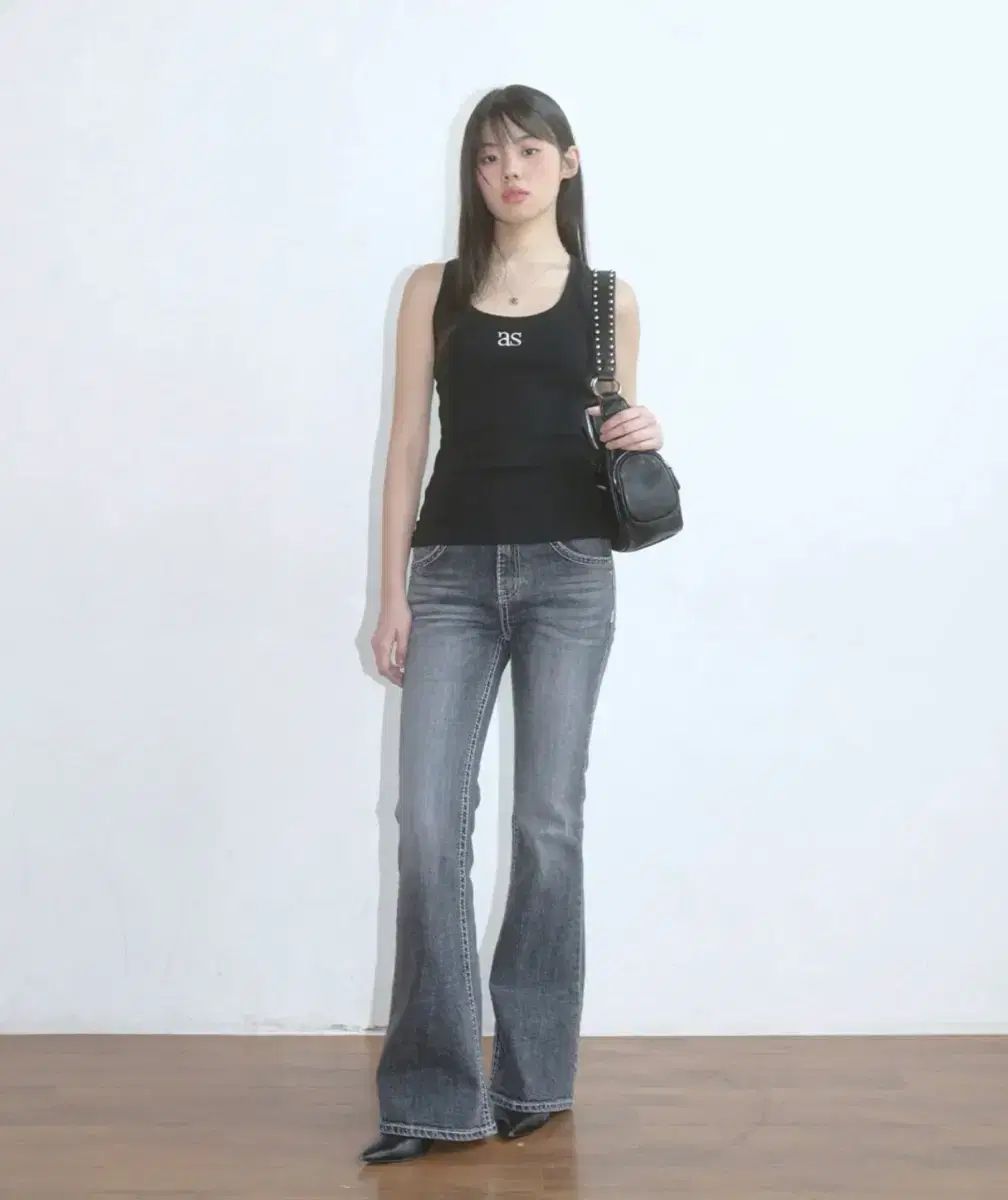 アズオン LOE ブーツカット / WASHED BLACK
