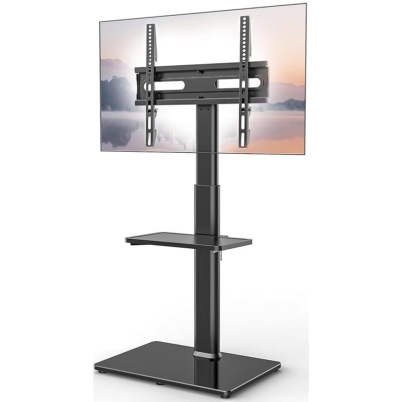 AX WABER テレビスタンド 壁寄せブラック ハイタイプ テレビ台 tvスタンド 27~60インチ対応 VESA／横100～400mm／縦100～400mm 高さ調節可能 左右35°首振 耐荷重40kg り可能 家用／学校／ビジネス展示用／病院業務用 1