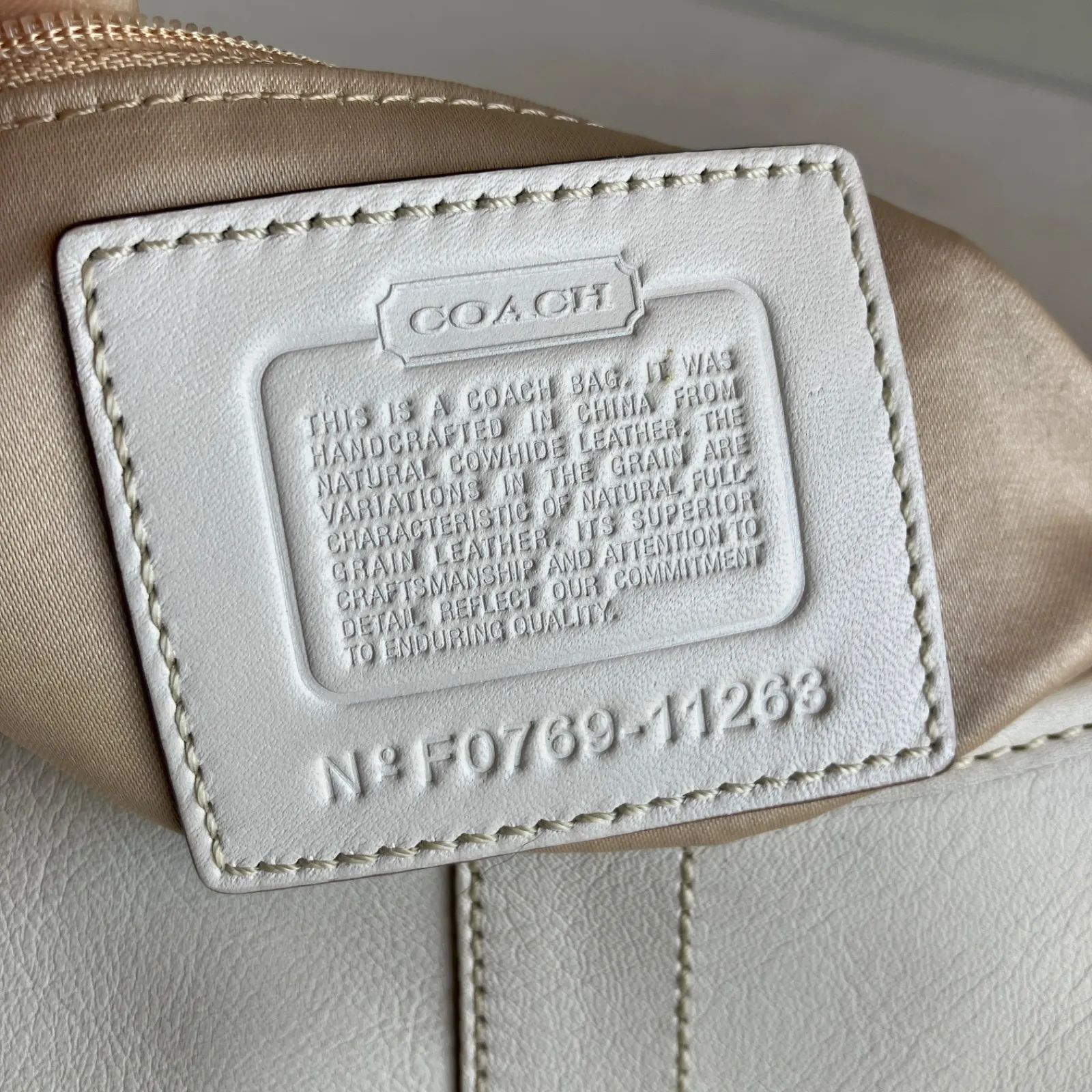 Coach Vintage Ergo Belted Flap Smooth Ivory Leather Shoulder Bag 