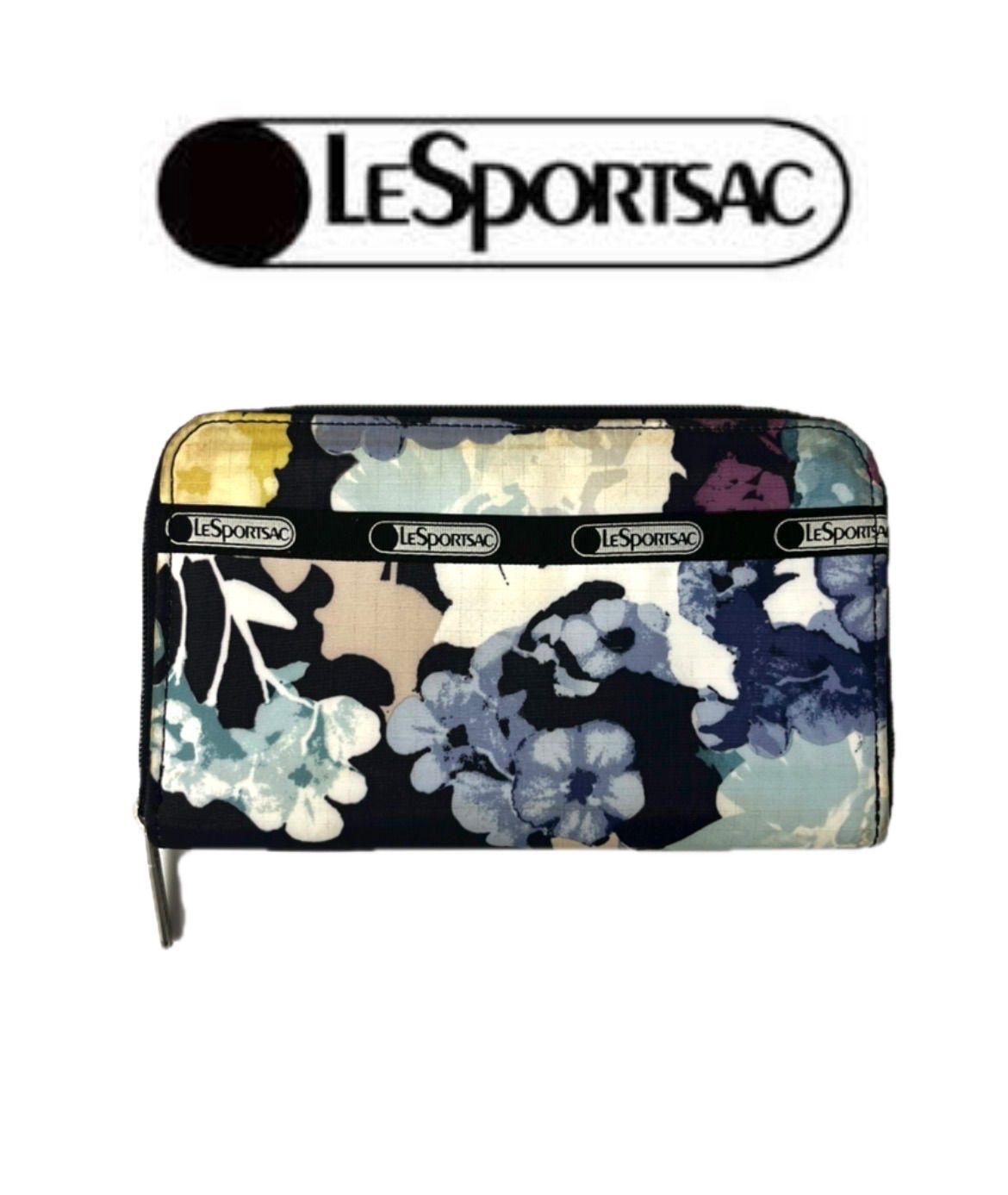 ライトグレー系統 ラウンドファスナー長財布 花柄 新品未使用 レスポートサック レスポートサック 長財布 ラウンドファスナー 花柄 ネイビー ブルー系