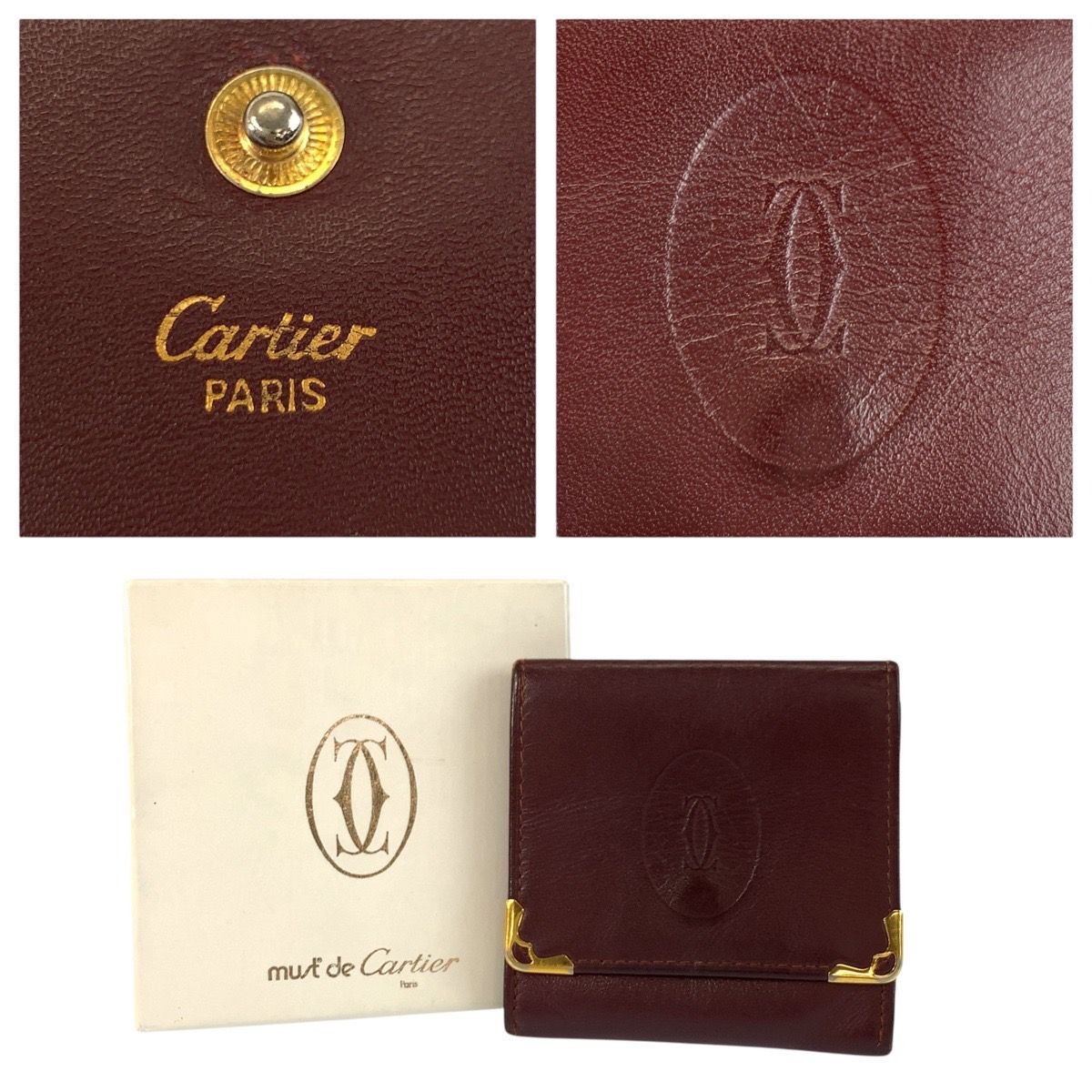 美品 CARTIER カルティエ マストライン ボルドー ゴールド金具 レザー