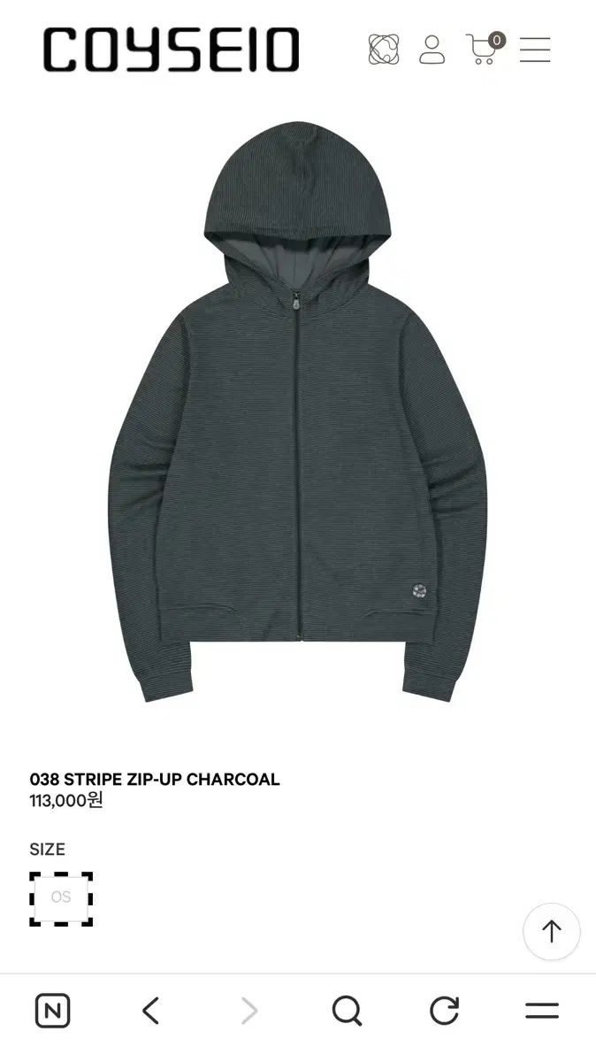 ISSEY MIYAKE イッセイミヤケ 038 ストライプ ジップアップ チャコール カラー 9,979円