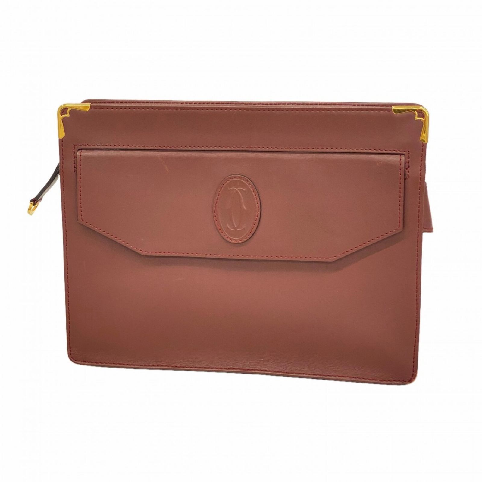 カルティエ(Cartier) カルティエ クラッチバッグ マスト レザー ボルドー メンズ