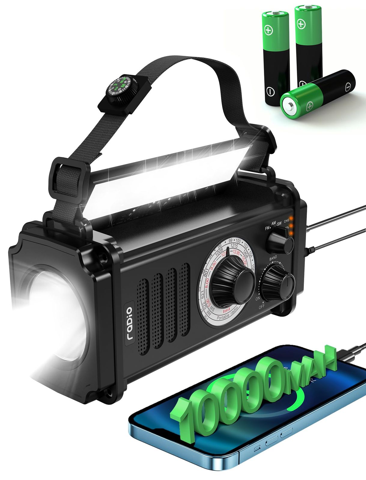 Greadio 大容量充電式 防災ラジオ 10000mAhバッテリー付き AM/ Amazon.co.jp: Greadio 大容量充電式 防災ラジオ 10000mAhバッテリー