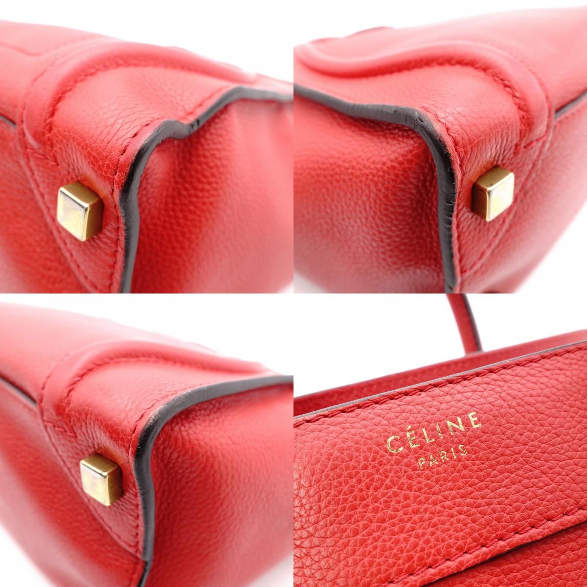 CELINE セリーヌ ラゲージ マイクロ ショッパー ハンドバッグ レザー
