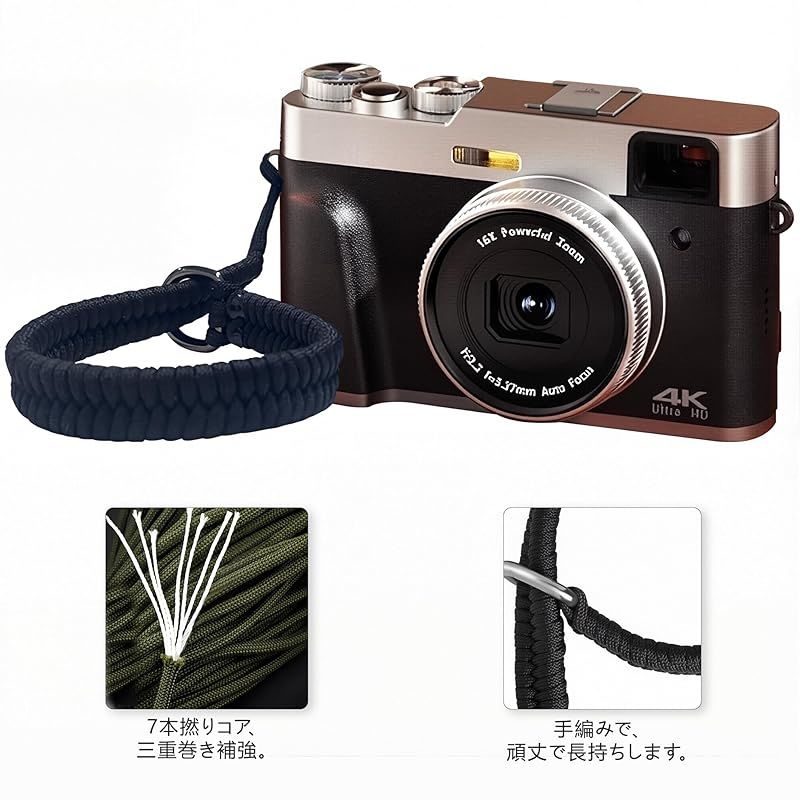 新品】 [ZXZone] カメラストラップ パラコード編みハンドストラップ