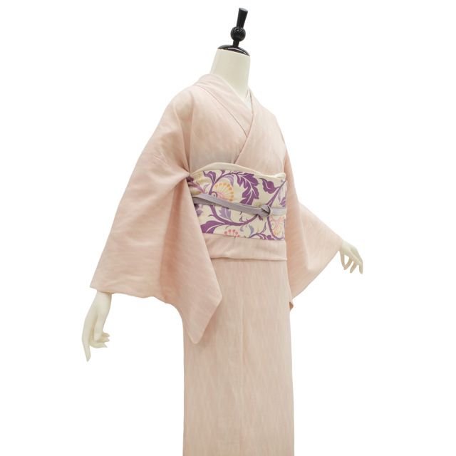新古品】 結城紬 単衣 着物 未使用 奥順 はたおり娘 正絹 春 秋 縮織り