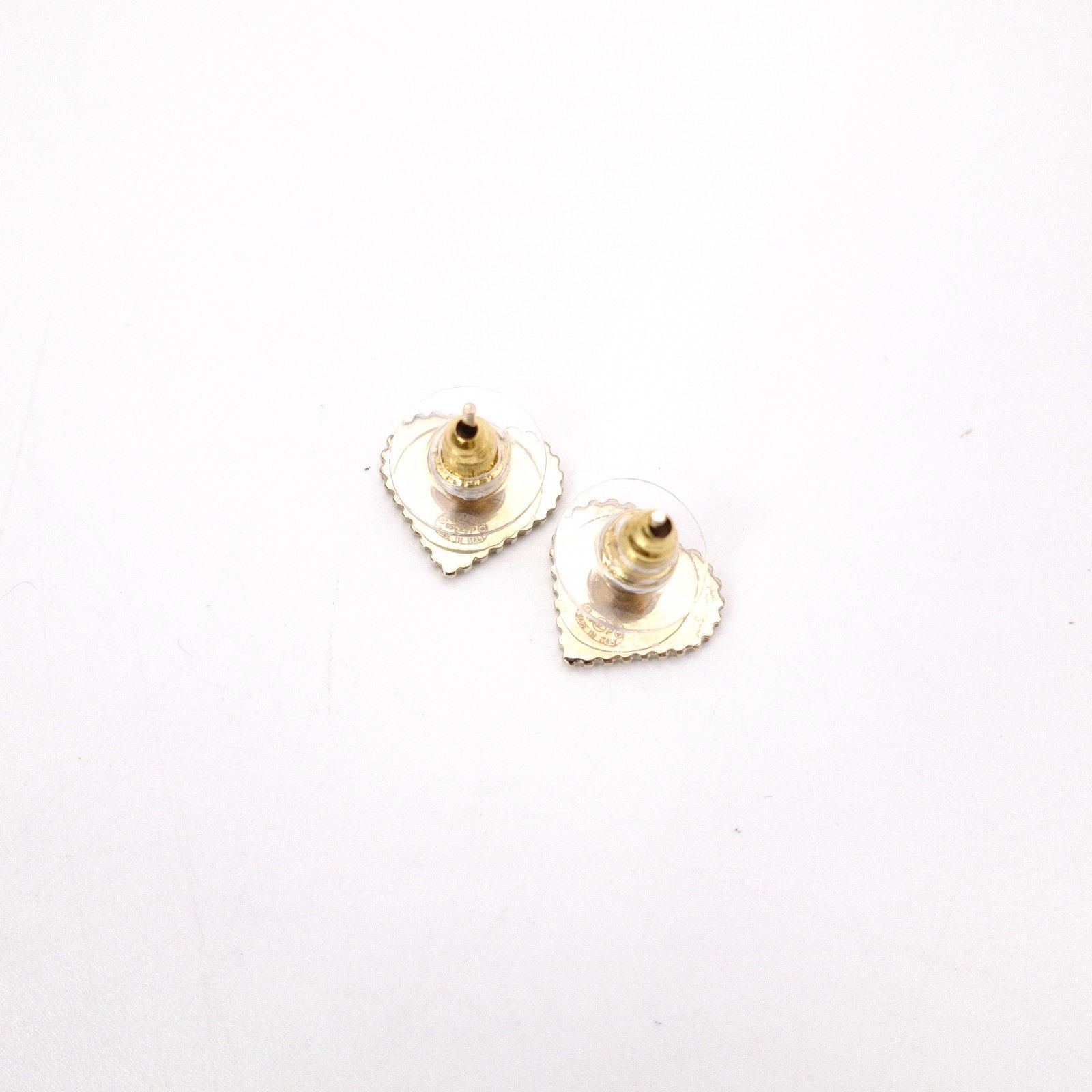 CHANEL シャネル ハート ピアス メタル レッド ピンク ゴールド金具 