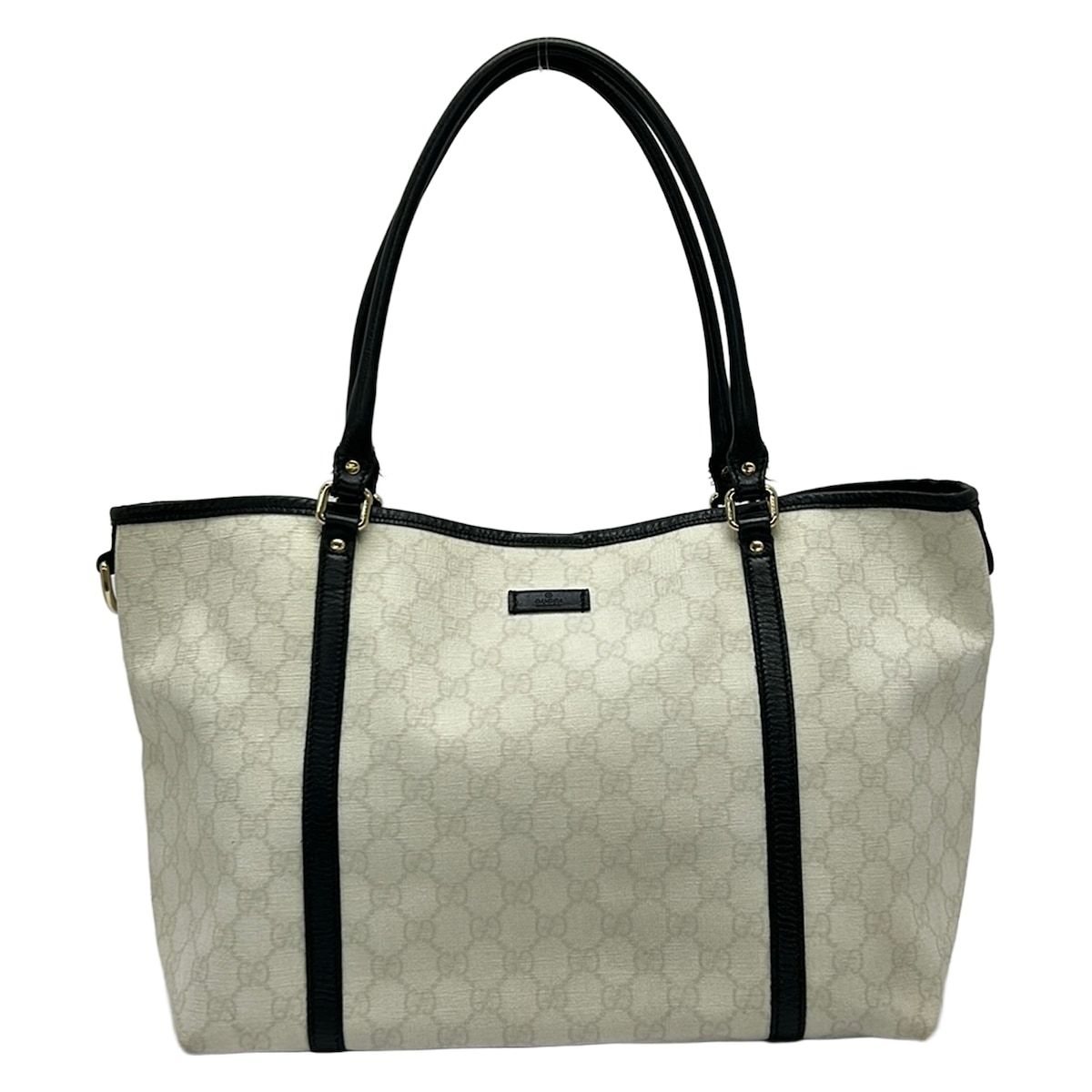 GUCCI(グッチ) トートバッグ GGプラス・GGスプリーム 197953 アイボリー×ライトグレー×黒 レザー