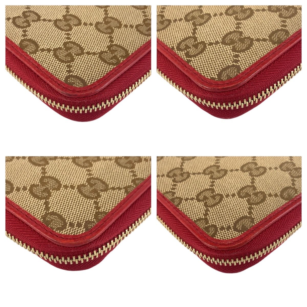 美品 GUCCI グッチ ベージュ レッド ゴールド金具 GGキャンバス 363423