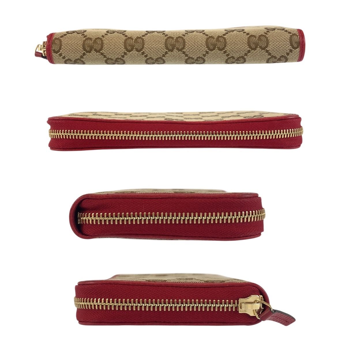 美品 GUCCI グッチ ベージュ レッド ゴールド金具 GGキャンバス 363423